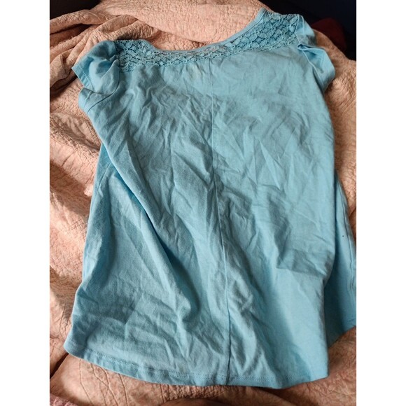 Miss Attitude Girls X Large(16) Short Sleeve Tee T Shirt Solid Blue - Picture 3 of 5